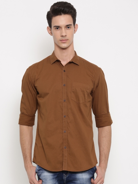 

Nature Casuals Men Brown Slim Fit Solid Casual Shirt