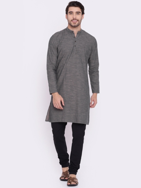 

British Club Men Brown & Black Solid Kurta with Pyjamas