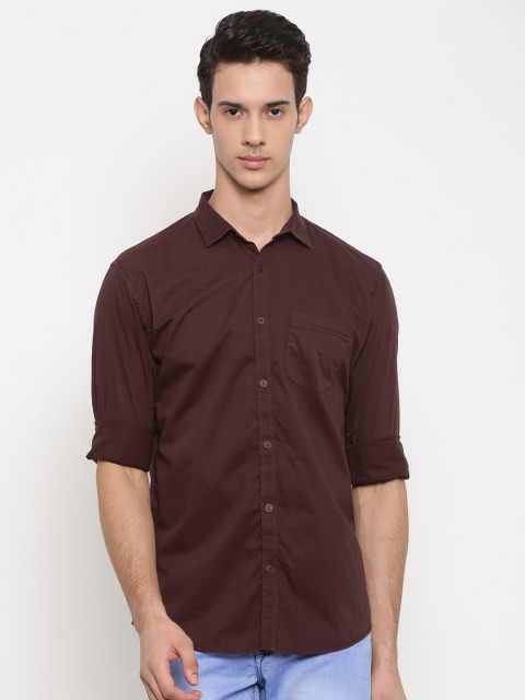 

Nature Casuals Men Brown Smart Slim Fit Solid Casual Shirt