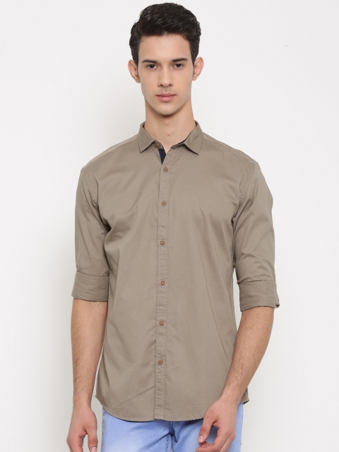

Nature Casuals Men Taupe Slim Fit Solid Casual Shirt