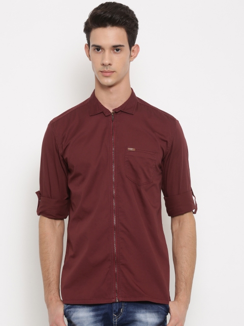 

Nature Casuals Men Maroon Slim Fit Solid Casual Shirt