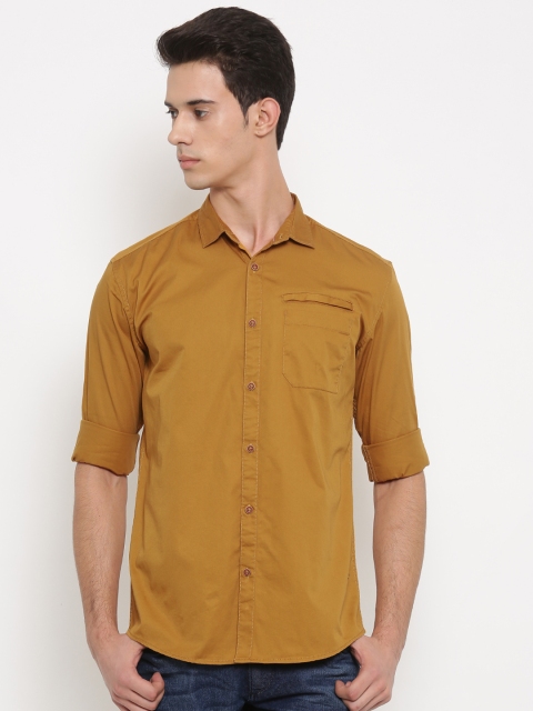 

Nature Casuals Men Khaki Slim Fit Solid Casual Shirt