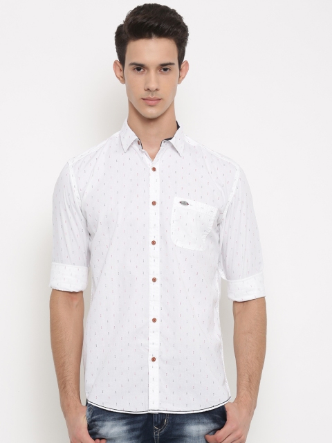 

Nature Casuals Men White Slim Fit Printed Casual Shirt