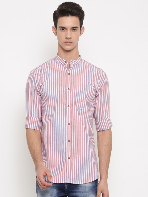 

Nature Casuals Men Blue & White Slim Fit Striped Casual Shirt