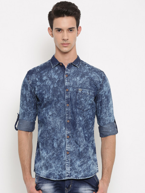 

Nature Casuals Men Blue Slim Fit Faded Casual Shirt