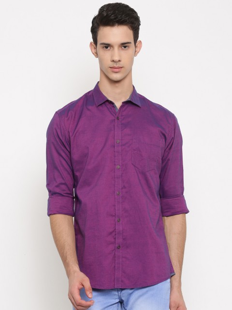 

Nature Casuals Men Purple Slim Fit Solid Casual Shirt