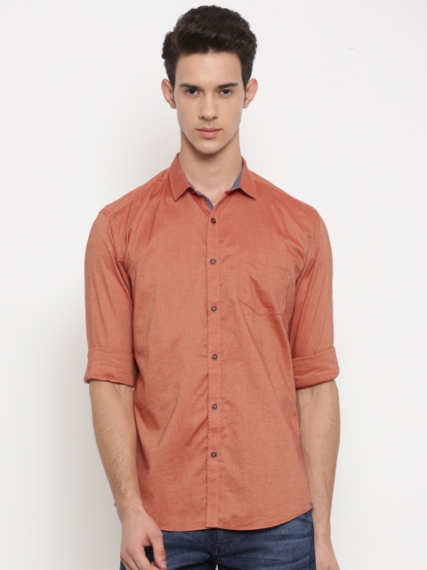 

Nature Casuals Men Orange Slim Fit Solid Casual Shirt