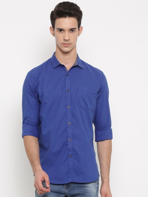 

Nature Casuals Men Blue Slim Fit Solid Casual Shirt