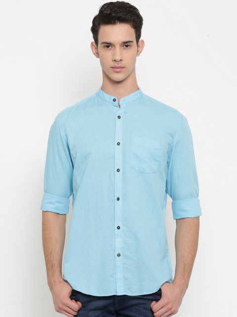 

Nature Casuals Men Blue Slim Fit Solid Casual Shirt