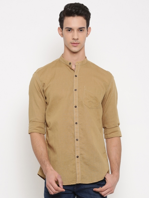 

Nature Casuals Men Khaki Slim Fit Solid Casual Shirt