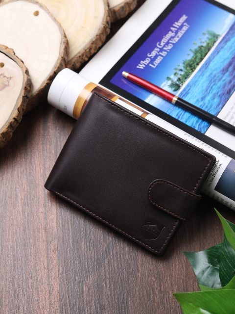 

SAMTROH Men Black PU Two Fold Wallet