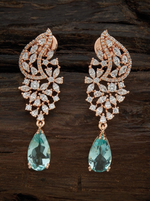 

Kushal's Fashion Jewellery Sea Green & White Contemporary Drop Earrings