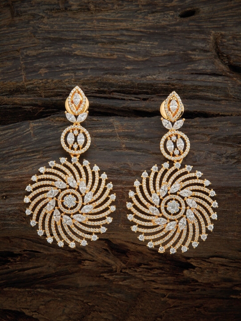 

Kushal's Fashion Jewellery White & Gold-Plated Drop Earrings