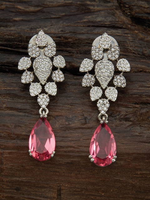 

Kushal's Fashion Jewellery Green Leaf Shaped Drop Earrings