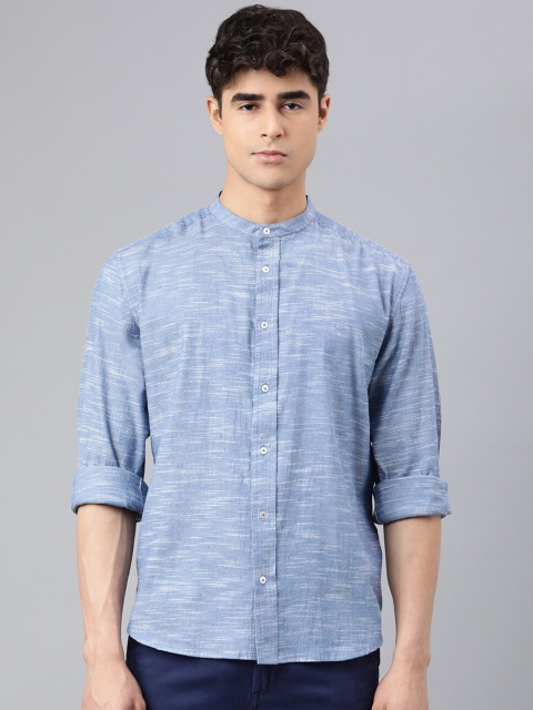 

I Know Men Blue Printed Casual Shirt