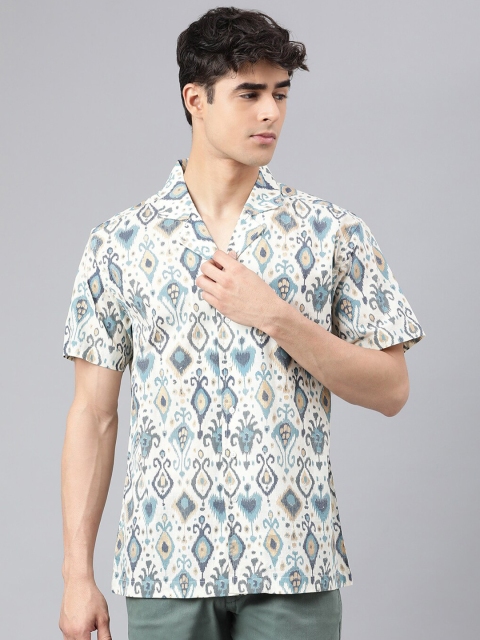 

I Know Men Off White Printed Casual Shirt