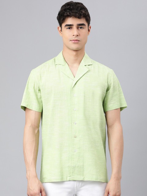 

I Know Men Sea Green Cotton Casual Shirt