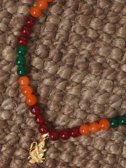 

Unnati Silks Red & Orange Gold-Plated Necklace