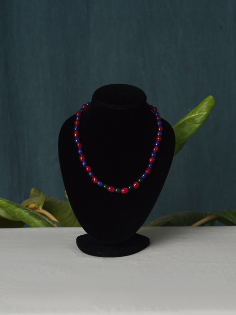 

Unnati Silks Blue & Pink Gold-Plated Necklace