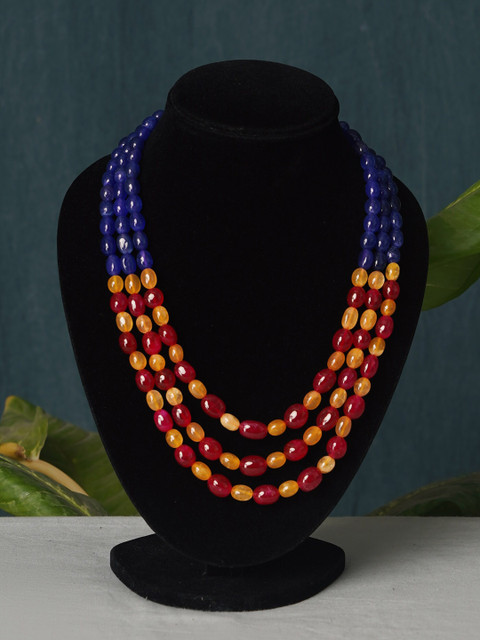 

Unnati Silks Women Blue & Red Layered Necklace