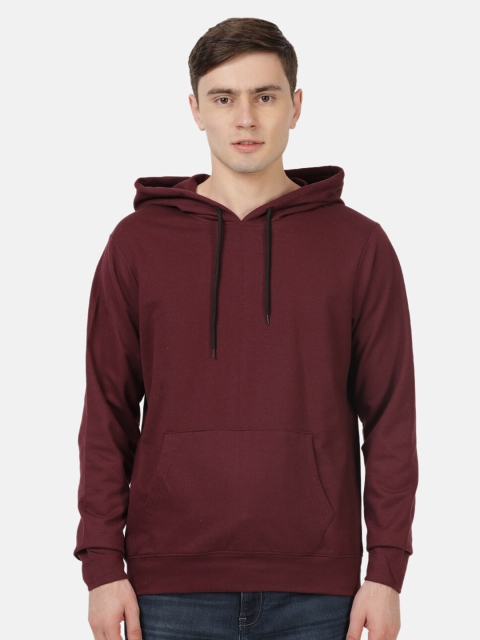 

Roadster Men Maroon Hooded Cotton Sweatshirt