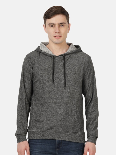 

Roadster Men Charcoal Hooded Sweatshirt