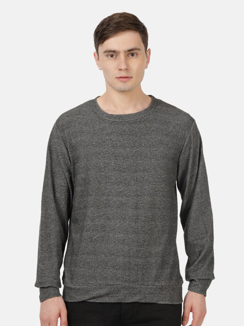 

Roadster Men Grey Solid Sweatshirt