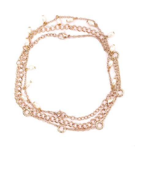 

Madame Women Set Of 3 Rose Gold-Plated Anklet