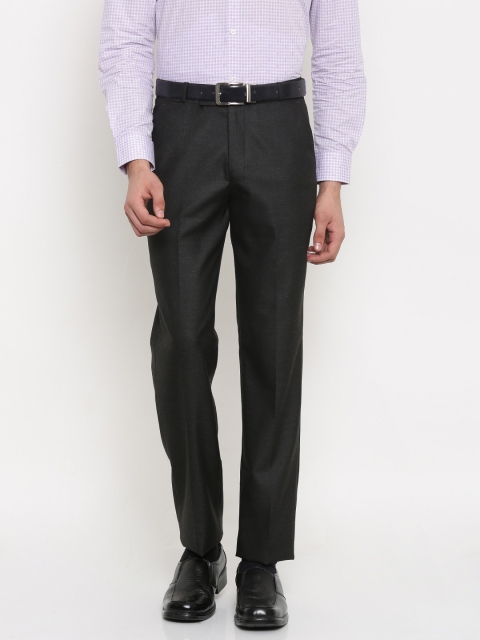 

Independence Men Black Slim Fit Solid Formal Trousers