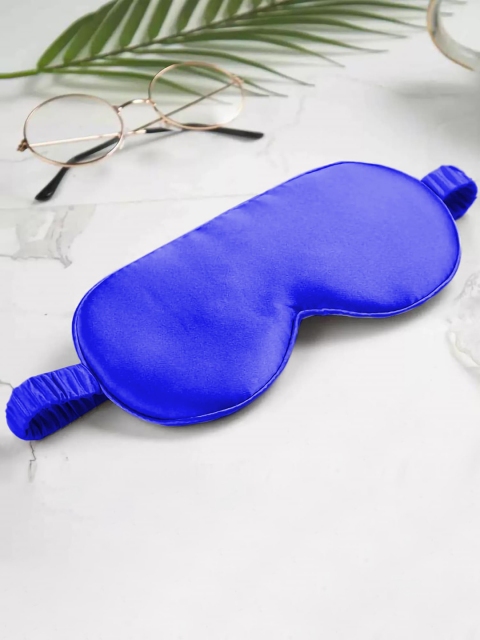 

JENNA Blue Solid Silk Sleeping Eye Mask