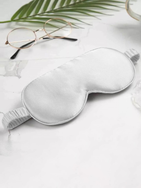 

JENNA Solid Silk Sleeping Eye Mask, White