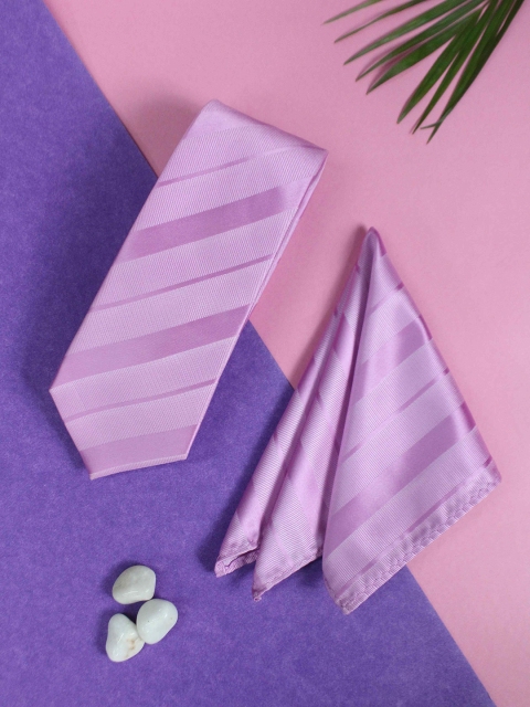 

Tossido Men Purple Necktie & Pocket Square Accessory Gift Set