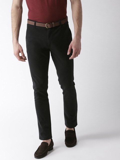 

Mast & Harbour Men Black Slim Fit Solid Chinos