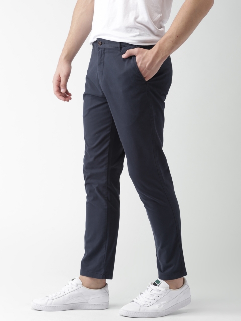 

Mast & Harbour Men Navy Blue Slim Fit Solid Chinos