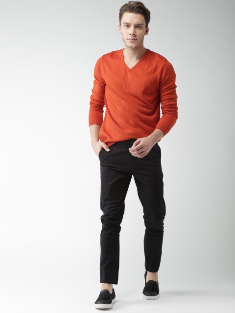 

Mast & Harbour Men Black Slim Fit Solid Chinos