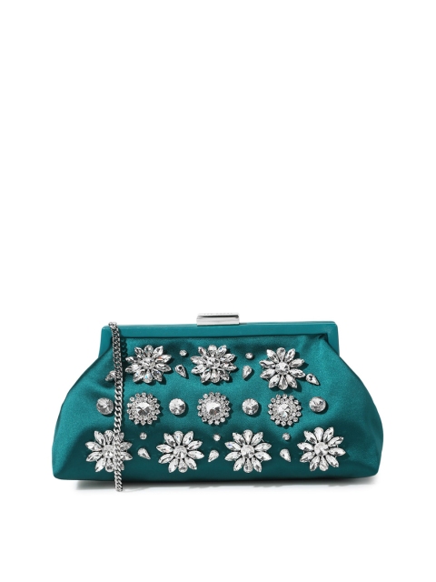 

Ted Baker Women Teal Floral Textured Leather Swagger Sling Bag