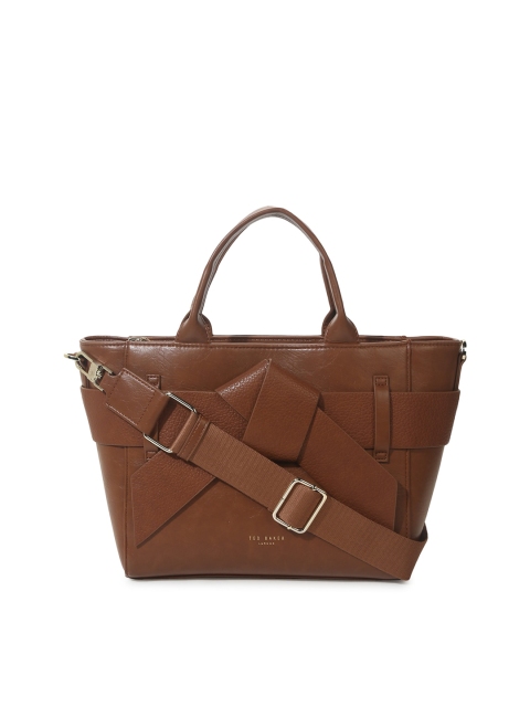 

Ted Baker Brown PU Structured Shoulder Bag with Bow Detail