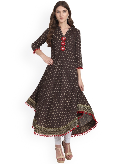 

Nayo Women Coffee Brown Printed Anarkali Kurta