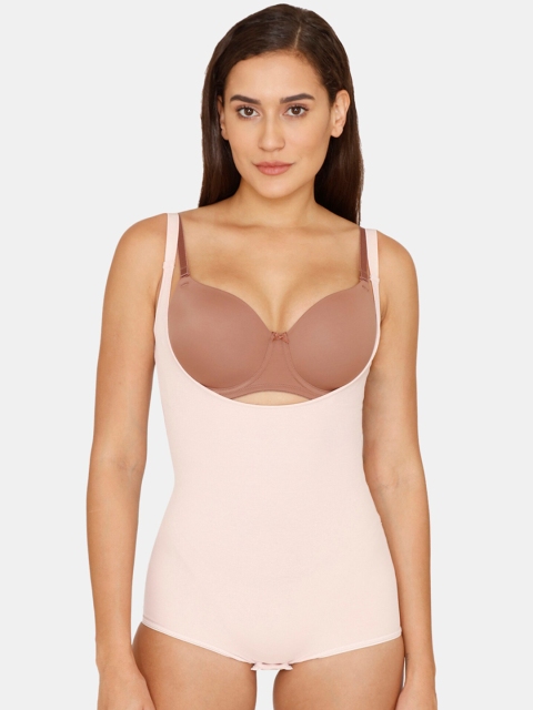 

Zivame Women Beige Solid Cotton Shapewear