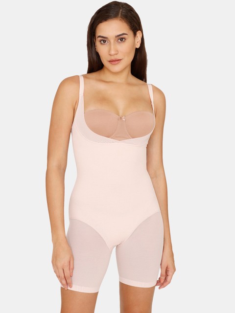 

Zivame Women Beige Solid Cotton Shapewear