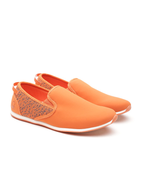 

United Colors of Benetton Men Orange CAMOU Slip-On Sneakers