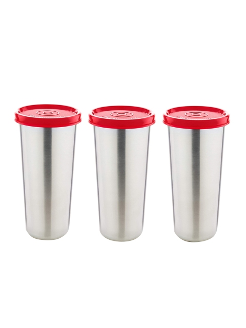 

SignoraWare Set of 3 Red Tumbler Stainless Steel Kitchen Storage