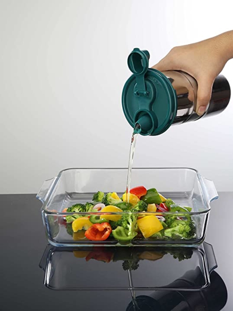 

SignoraWare Set Of 2 Green & Steel-Toned Solid Food Containers With Lid