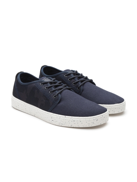 

United Colors of Benetton Men Navy Camouflage Print Sneakers, Navy blue