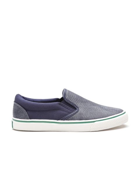 

United Colors of Benetton Men Navy Slip-On Sneakers, Navy blue