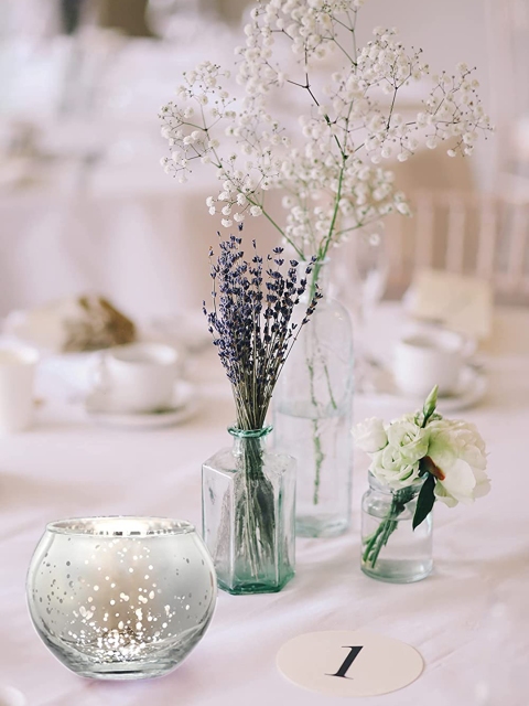 

BS AMOR Set Of 2 Silver-Toned Textured Glass Tealight Candle Holders