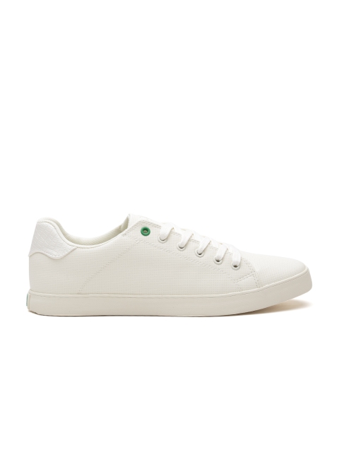 

United Colors of Benetton Men White Textured Sneakers