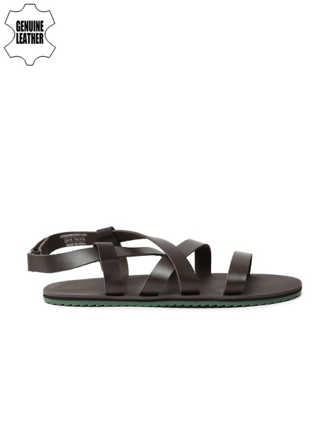 

United Colors of Benetton Men Brown Genuine Leather Sandals