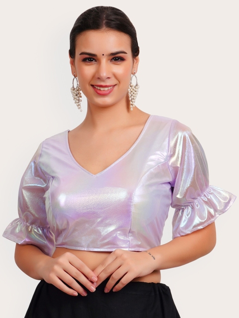 

Trendzmy White Solid Silk Saree Blouse