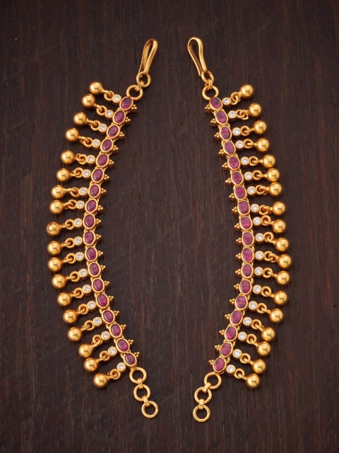 

Kushal's Fashion Jewellery Women Gold-Toned & Pink Embellished Matil